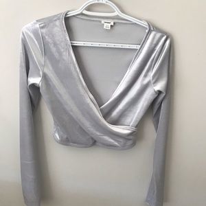 NWOT Cropped Long Sleeve Velour Shirt